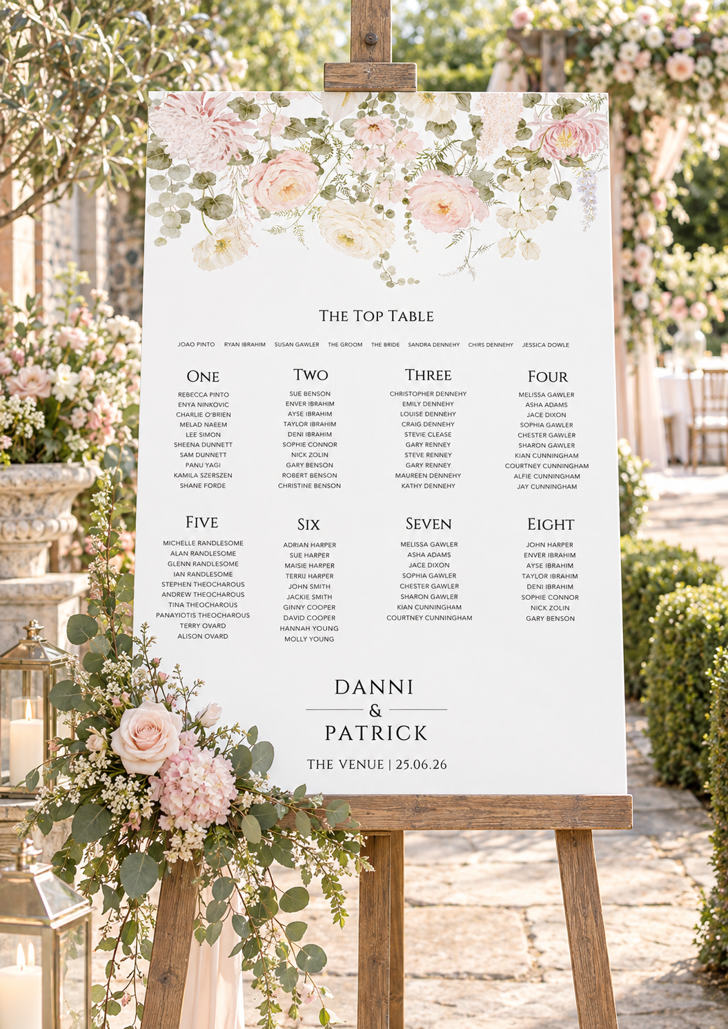 Wedding Garden - Wedding Table Plan - A1