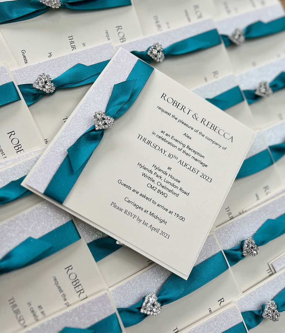 Eros Heart Cluster evening wedding invitation