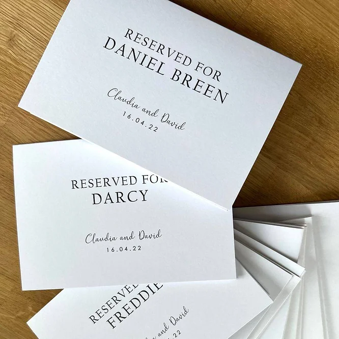 Plain Reserved Seating Cards