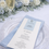 Thumbnail: Wedding Menu Card with attached guest name tag (blue/White