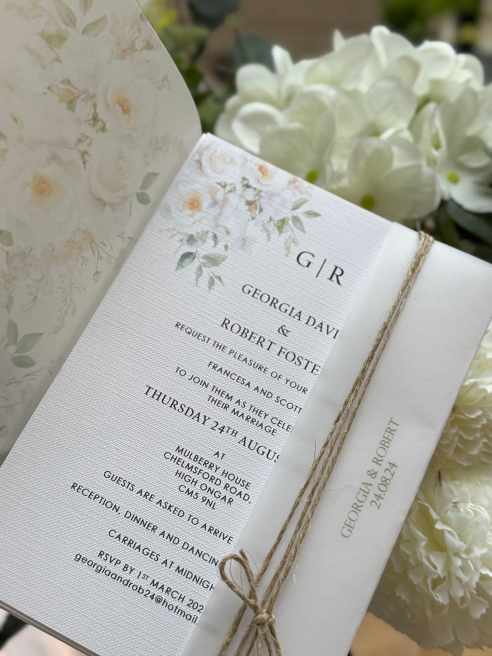 Thumbnail: Wedding invitation with guest names entered as complimentary service