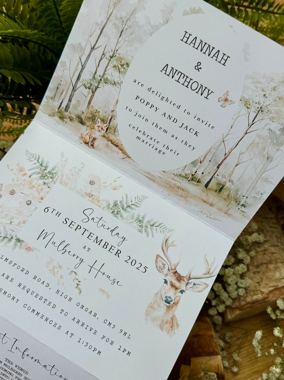 Thumbnail: Into the Woods  Concertina Invitation