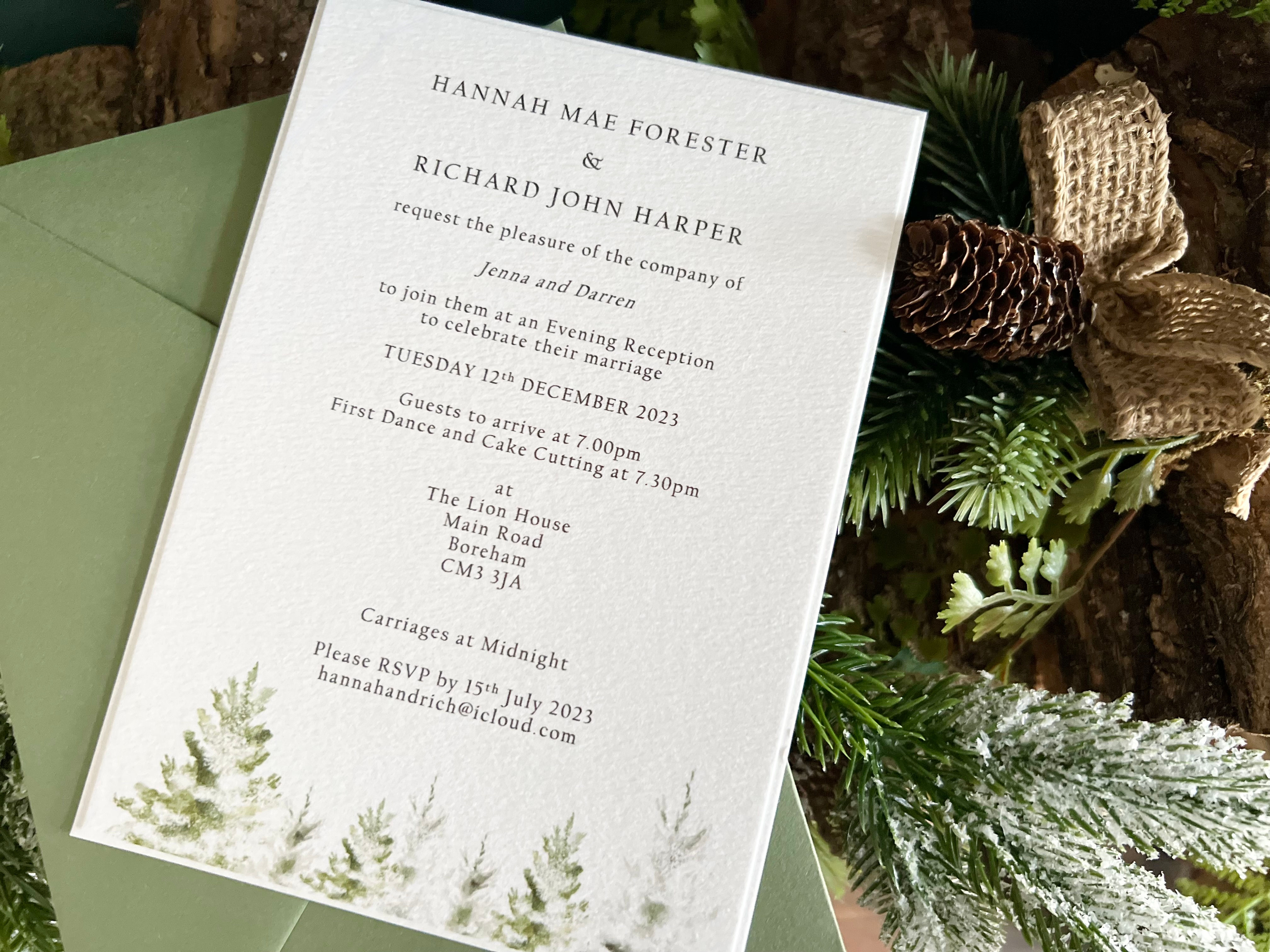 Winter Wedding - Evening Invitation