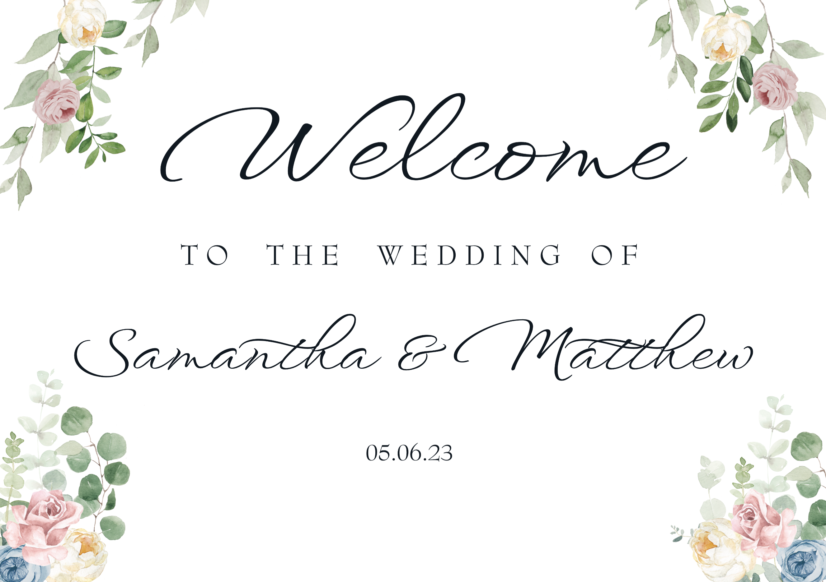 Welcome Sign (Rose and Peony)