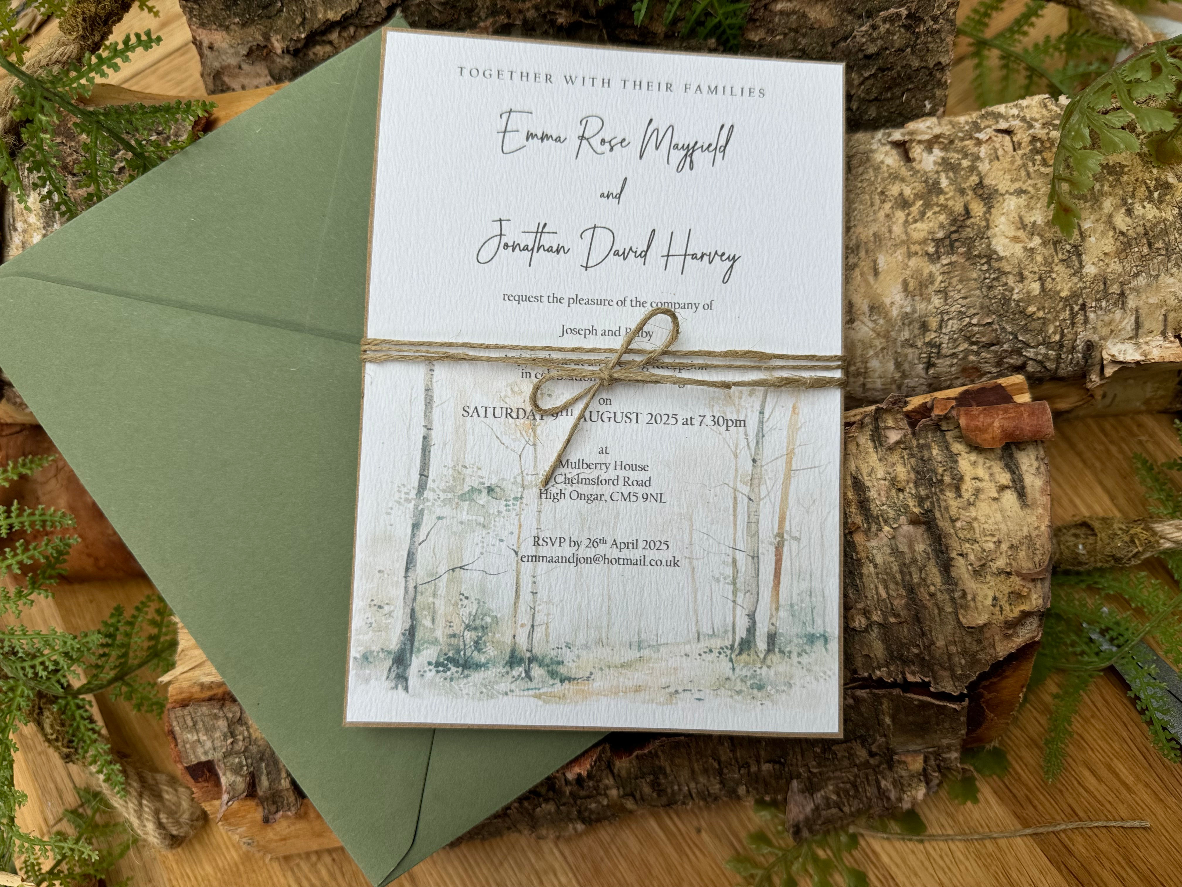 Woodland evening invitation