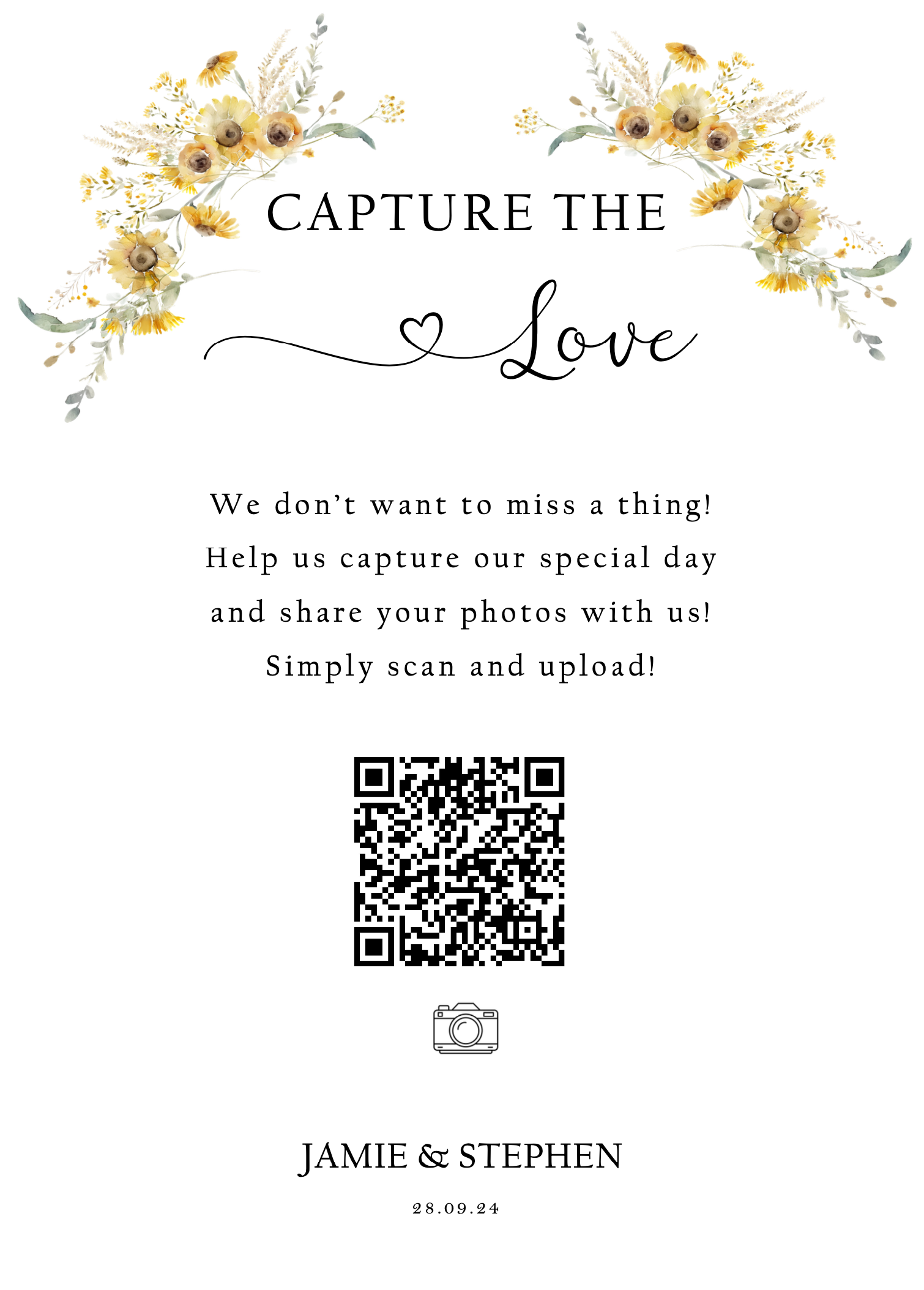 Capture the Love - Social Media Signage (Golden Rays)