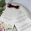 Thumbnail: Merlot Wedding Menu Card with satin ribbon