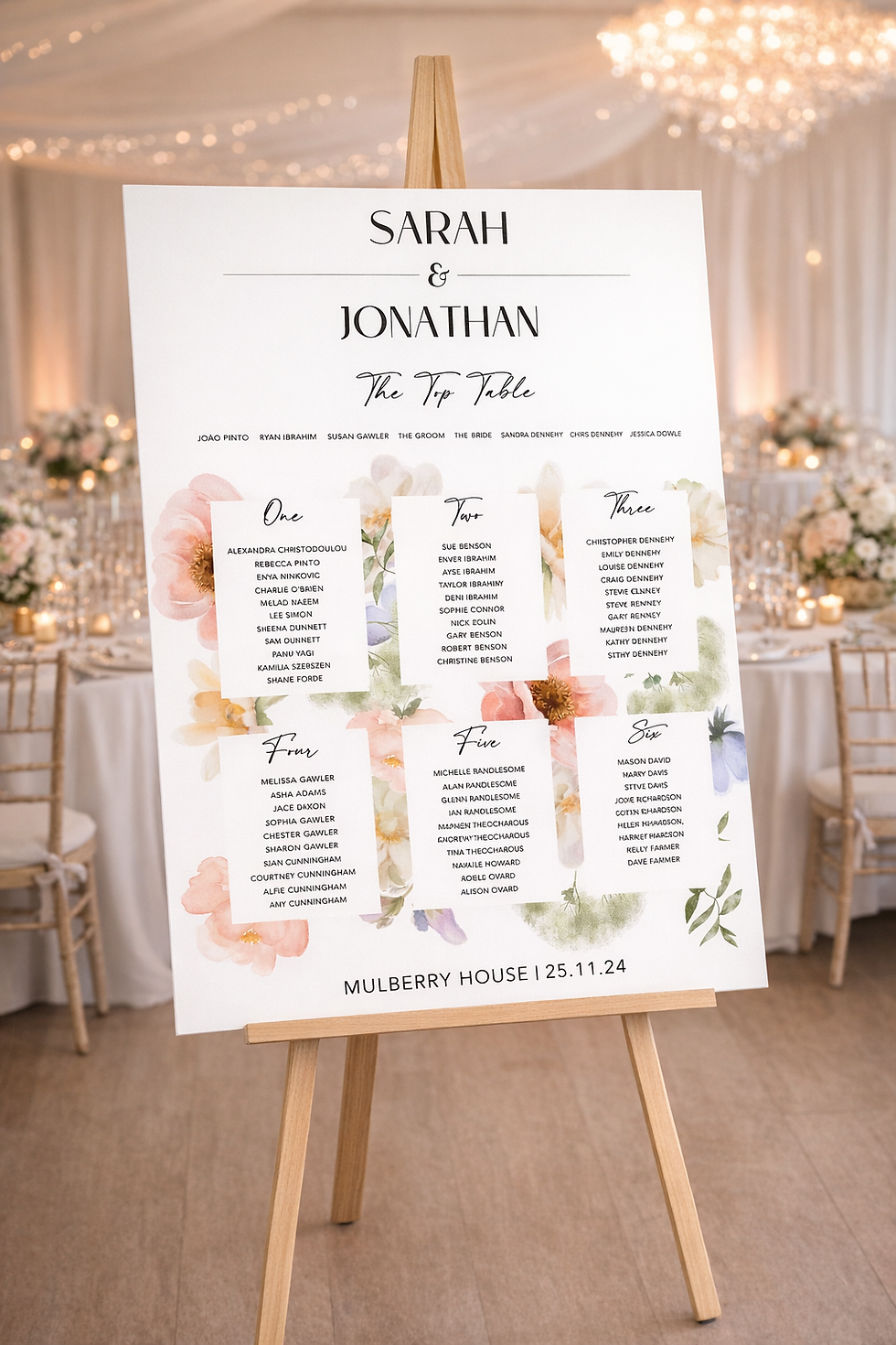 Wedding Table Plan on Foamex Board - A1 Size