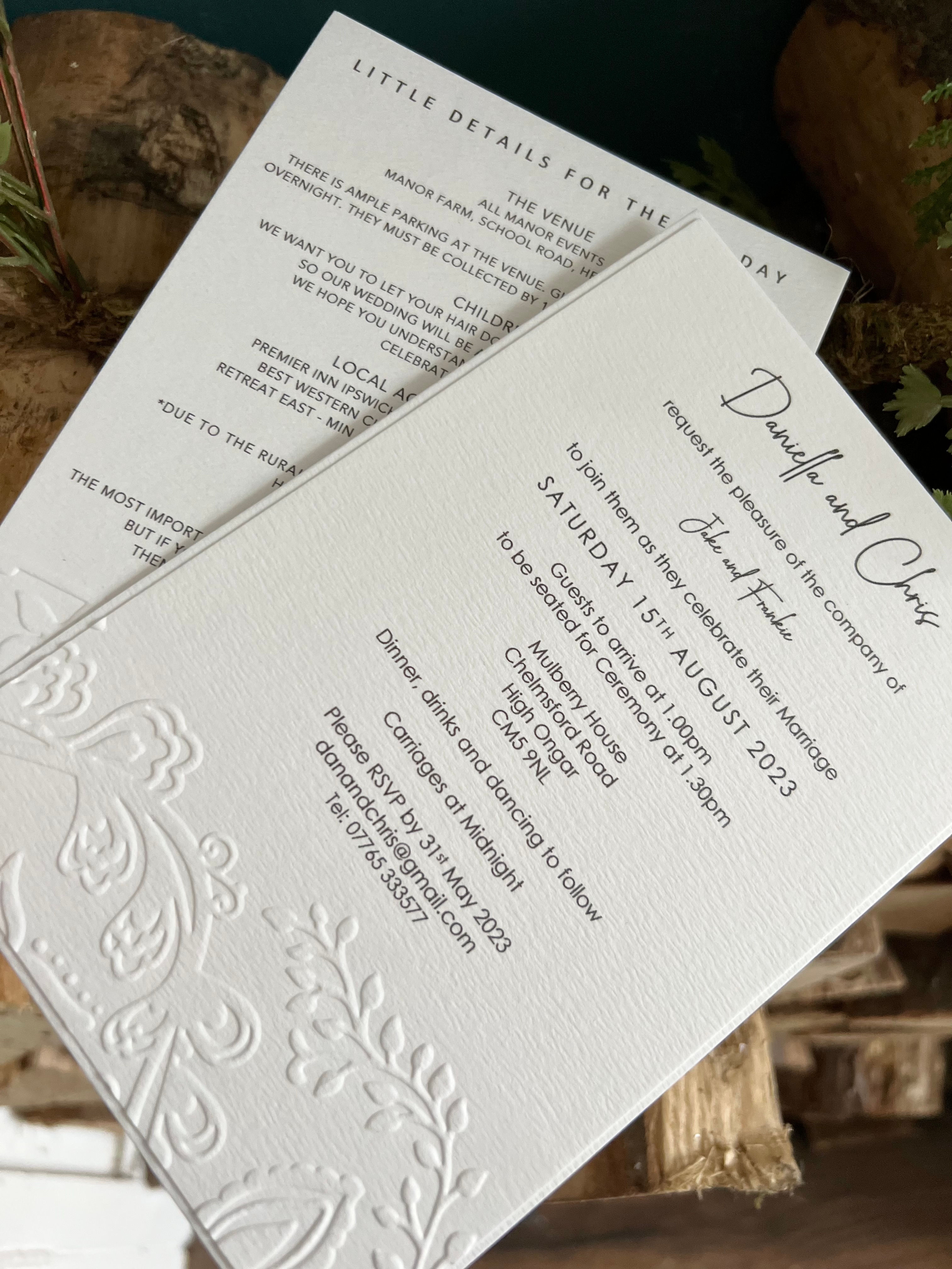 Alicia Bloom - Embossed Wedding Invitation
