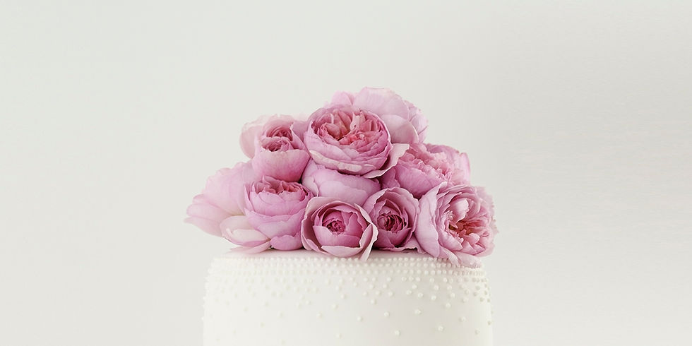 Pink flower cake topper