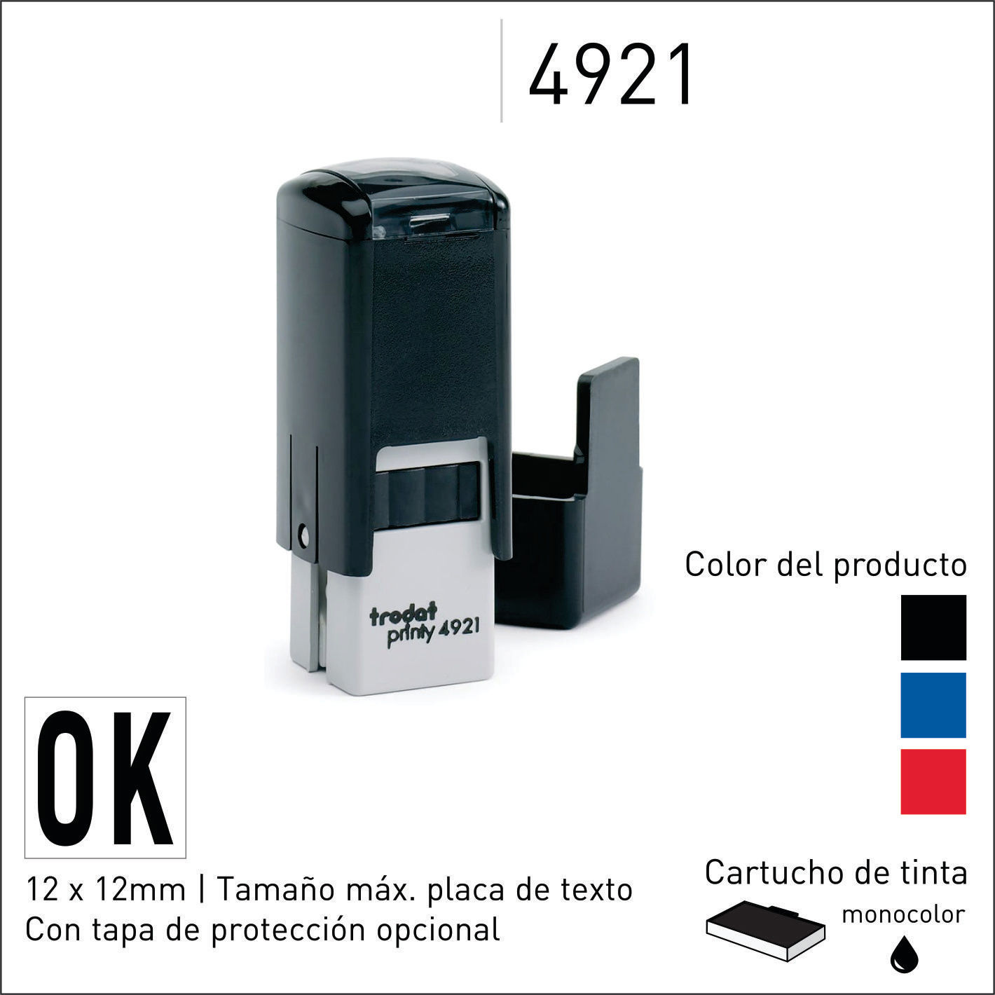 SELLO AUTOENTINTABLE TRODAT 4921  1.2 X 1.2 C