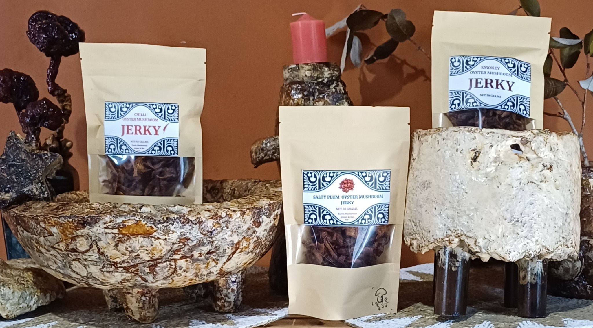 Oyster Mushroom Jerky, Chilli, Smokey and Salty Plum!