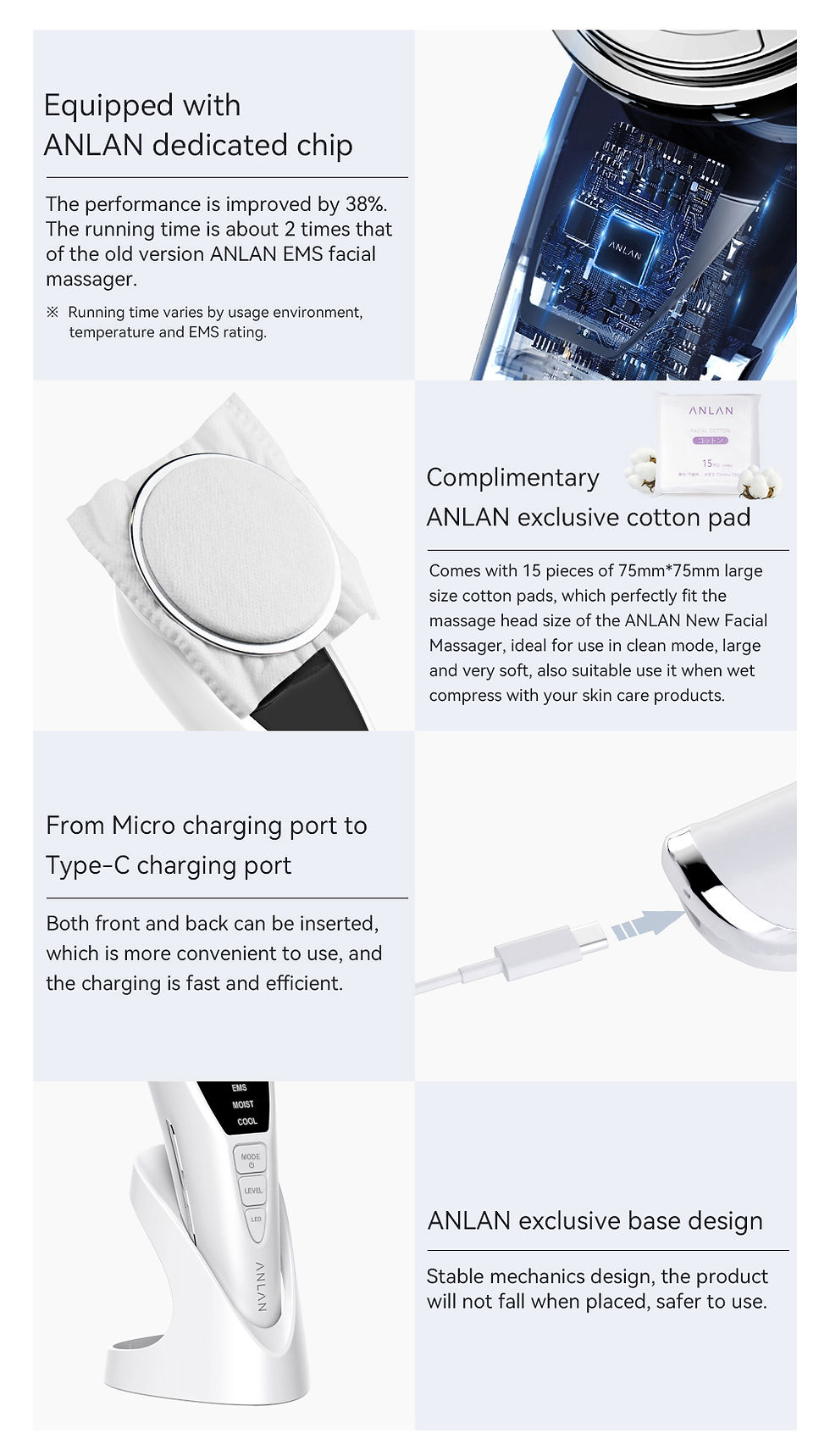 Thumbnail: ANLAN Facial Massager Pro Microcurrent Face Lifting Skin Rejuvenation with Cold 