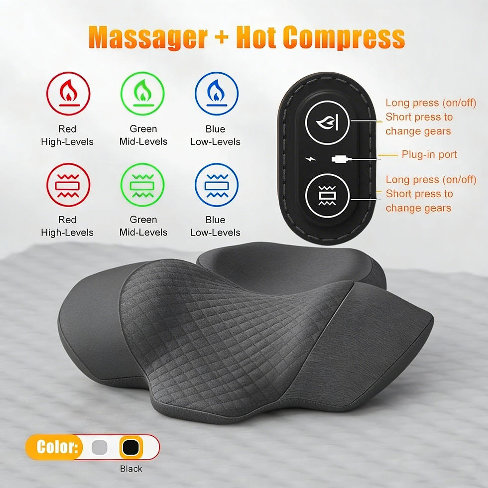 Thumbnail: Electric Neck Massager Pillow Cervical Stretcher Heating Vibration Massage Back 
