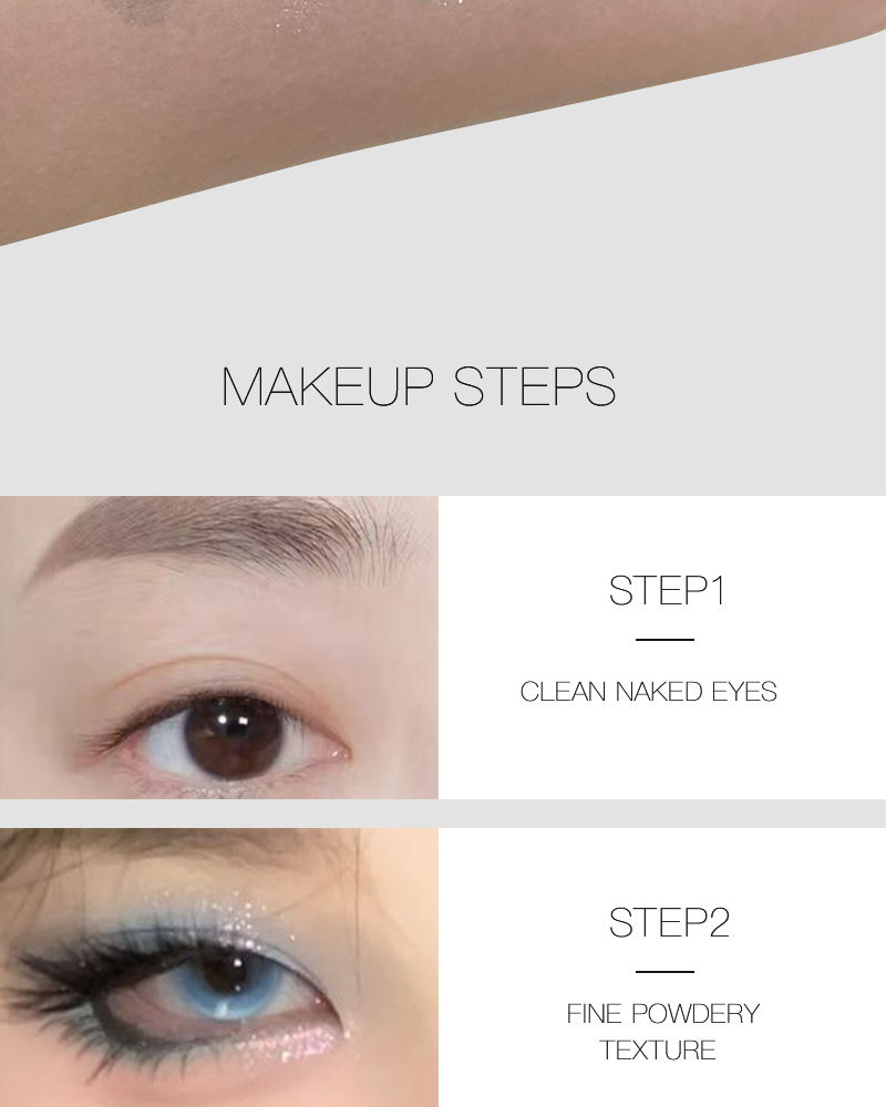 Thumbnail: Single Color Eyeshadow 2Pcs/1Pcs Pearlescent Fine Glitter Potato Mud Texture Eas