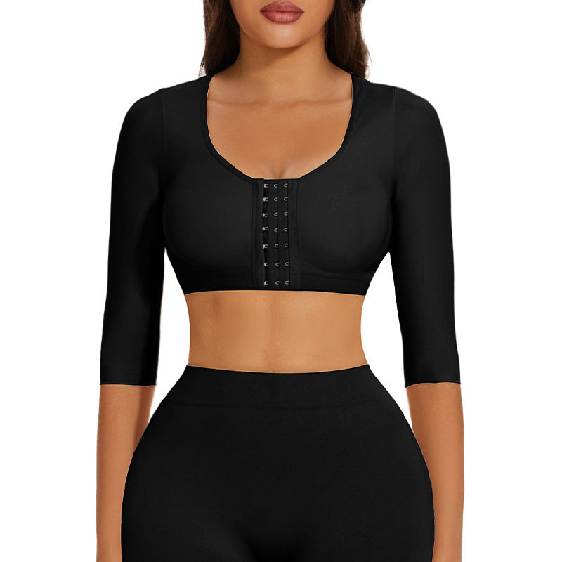 Thumbnail: Upper Arm Shaper Sleeve Compression Top Women Push Up Breast Post Surgery Front 