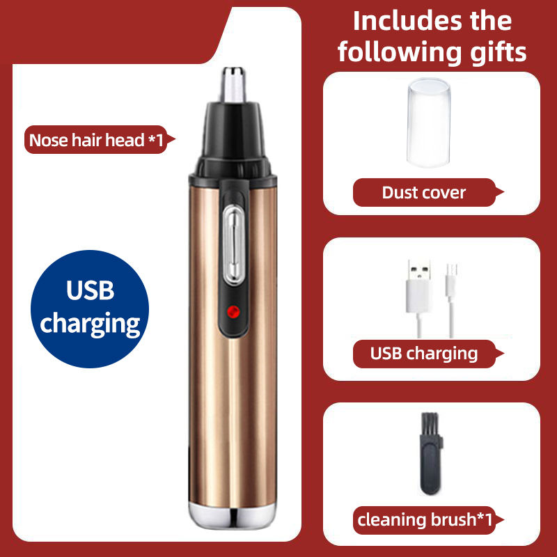 Thumbnail: Electric Nose Hair Clipper Rechargeable Multi-kinetic Shaving Two-in-one Unisex 