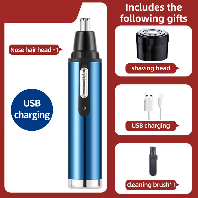 Thumbnail: Electric Nose Hair Clipper Rechargeable Multi-kinetic Shaving Two-in-one Unisex 