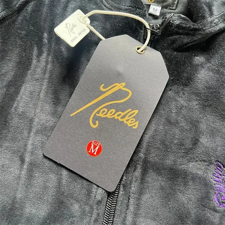 Thumbnail: 2023NOW  Japanese Retro Side Striped Velvet Embroidered Butterfly Zipper Jacket