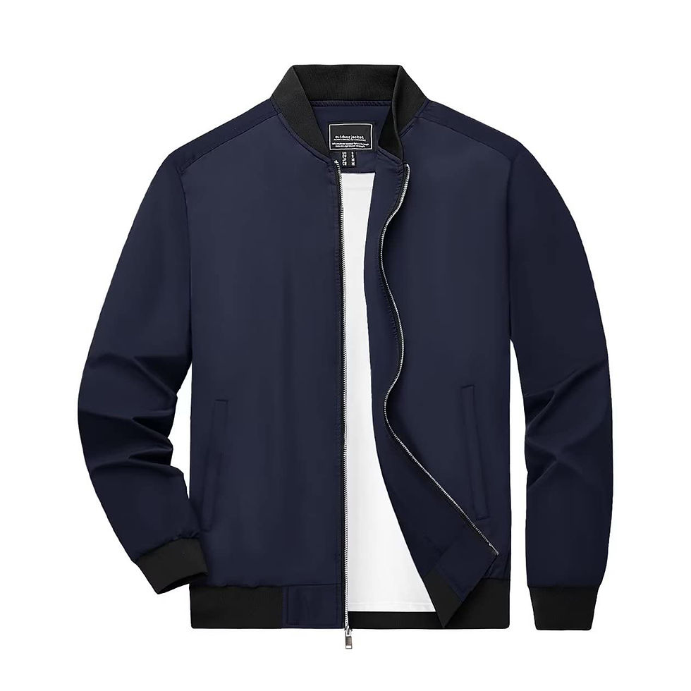 Miniaturbild: TACVASEN Men's Varsity Jacket Autumn Lightweight Windproof Full Zip Up Bomber J