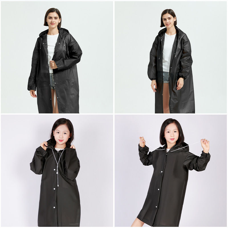 Thumbnail: Women Waterproof Long Raincoat Waterproof Hooded EVA Rain Jacket Man Poncho Out