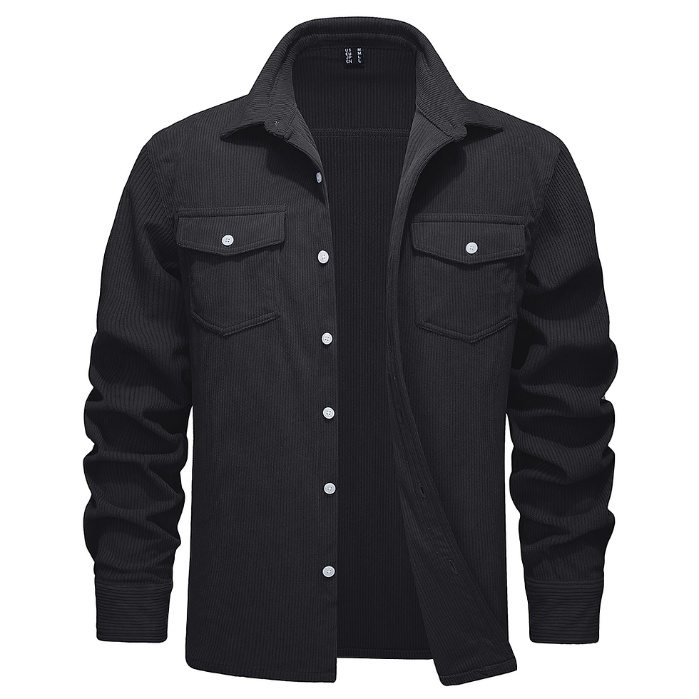 Miniature : TACVASEN Corduroy Shirt Jackets Mens Long Sleeve Button Up Lightweight Jacket S