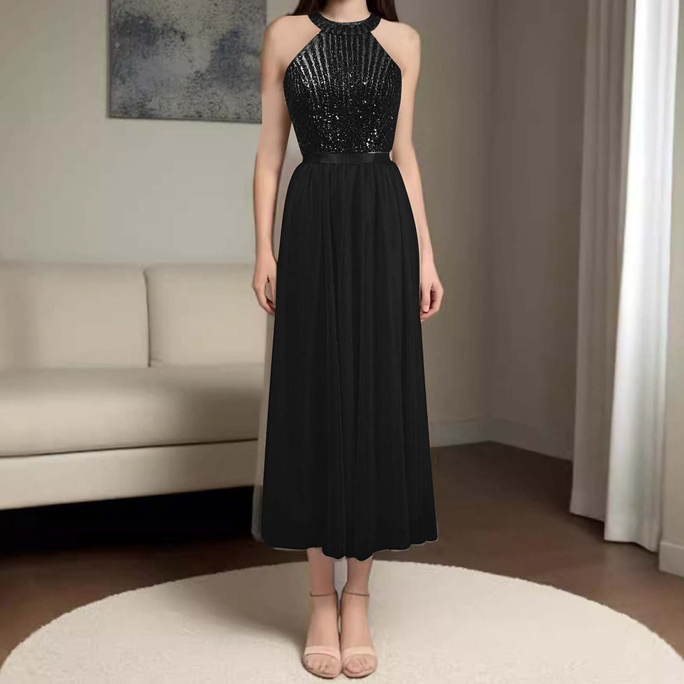 Thumbnail: Elegant Halter Long Bridesmaid Dresses A-line Lace Sleeveless Wedding Party Eve