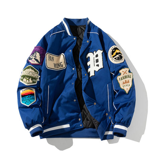 Thumbnail: Winter Varsity Jacket Men Women Letter Badge American Baseball Jacket Street Fa