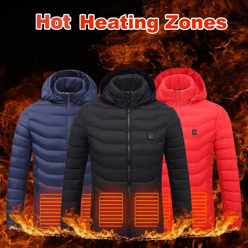 Winter Men Women Thicken Warm USB Heating Cotton Jackets Coat Smart Thermostat