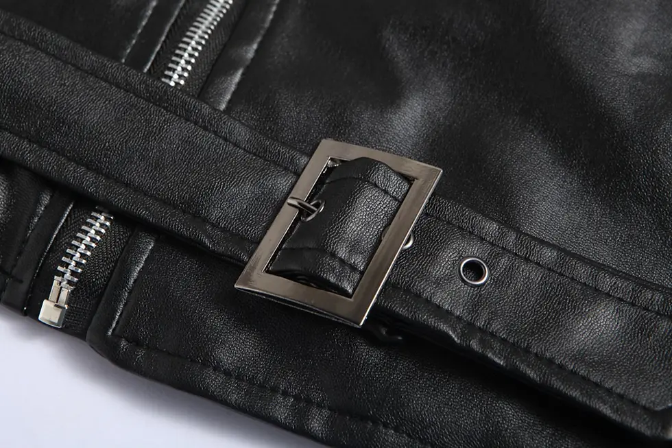 Miniatura: 2024 Mens Fashion Leather Jacket Slim Fit Stand Collar PU Jacket Male Anti-wind