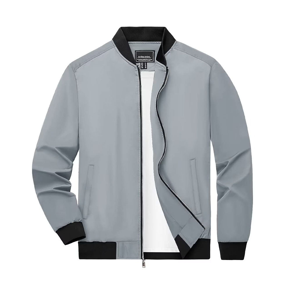 Miniatura: TACVASEN Men's Varsity Jacket Autumn Lightweight Windproof Full Zip Up Bomber J