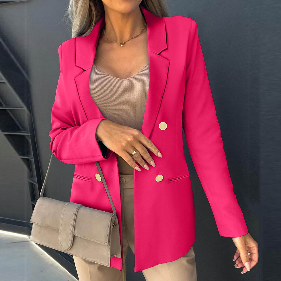 Miniature : Women Outerwear Suit Loose Fit Buttons Up Lapel Workwear Blazer Office Lady Mul