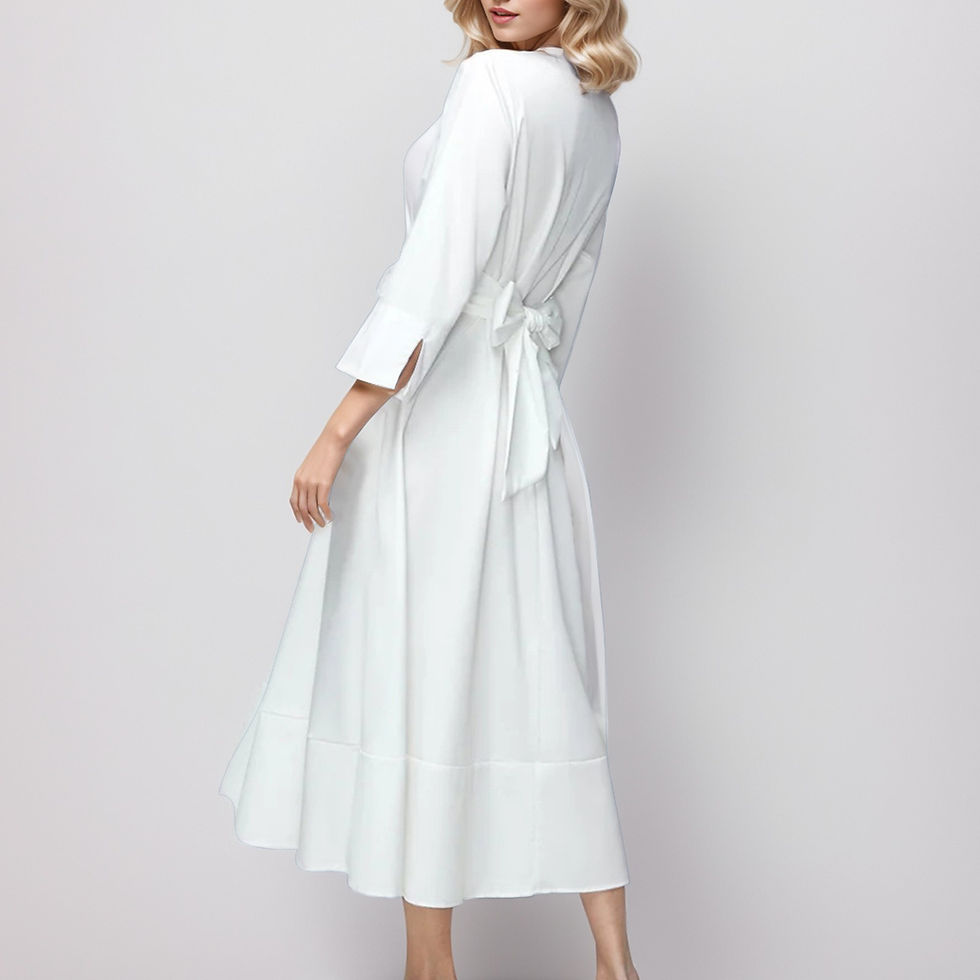 Miniatura: 2024 Summer White Shirt Dresses for Women Cross Button Long Sleeve Casual Long 