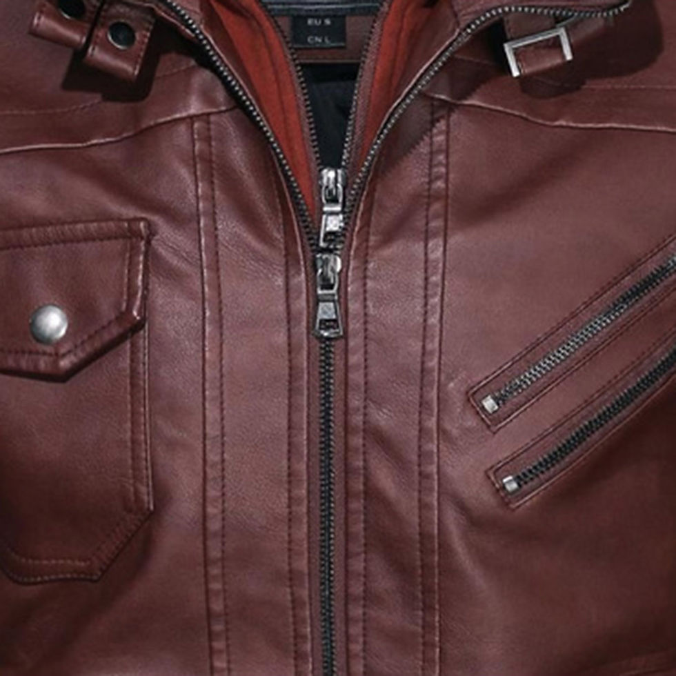 Thumbnail: Cashmere Men's Leather Jacket Coat Autumn And Winter Velvet Thickened Zipper Ho