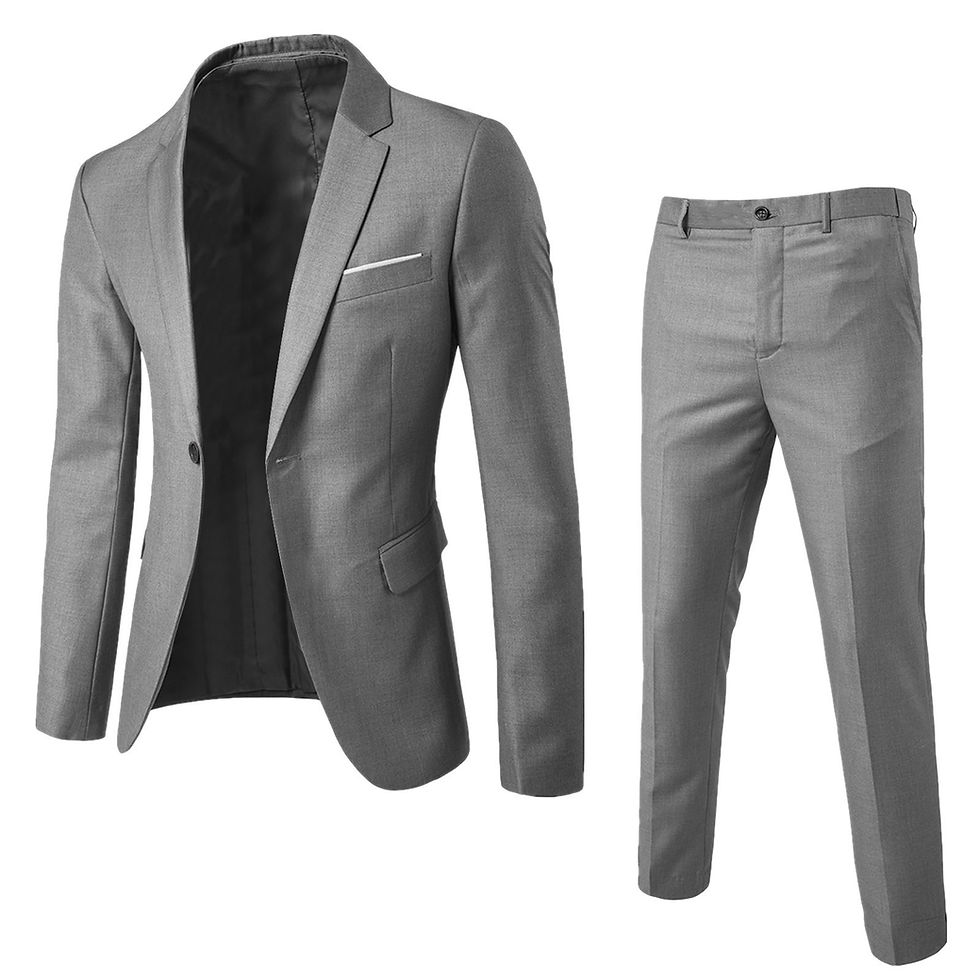 Thumbnail: Fashion Slim Waist 2 Pieces Set Wedding Suits For Men Slim Suit Jacket Pant Ves