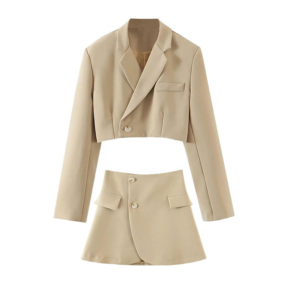 Thumbnail: Korean Fashion Blazer Skirts 2 Piece Set Women Y2K Outfits Lapel Long-Sleeved C