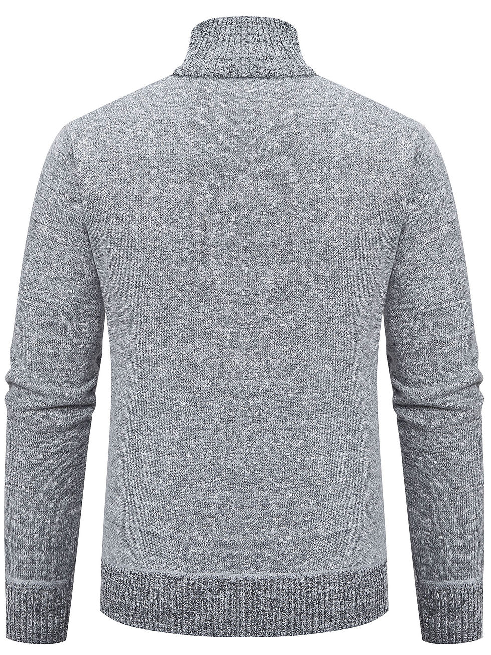 Miniatúra: Men's Knit Sweater Cardigan, Zipper Stand-Up Collar Sweater Jacket, Regular Fit