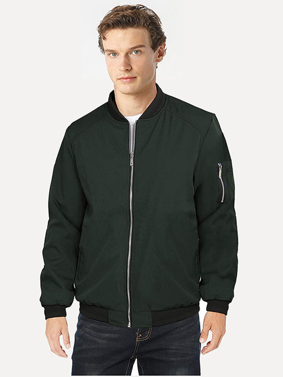 Thumbnail: Men's Fashion Jacket, Baseball Style Outerwear, Casual and Versatile, Suitable 