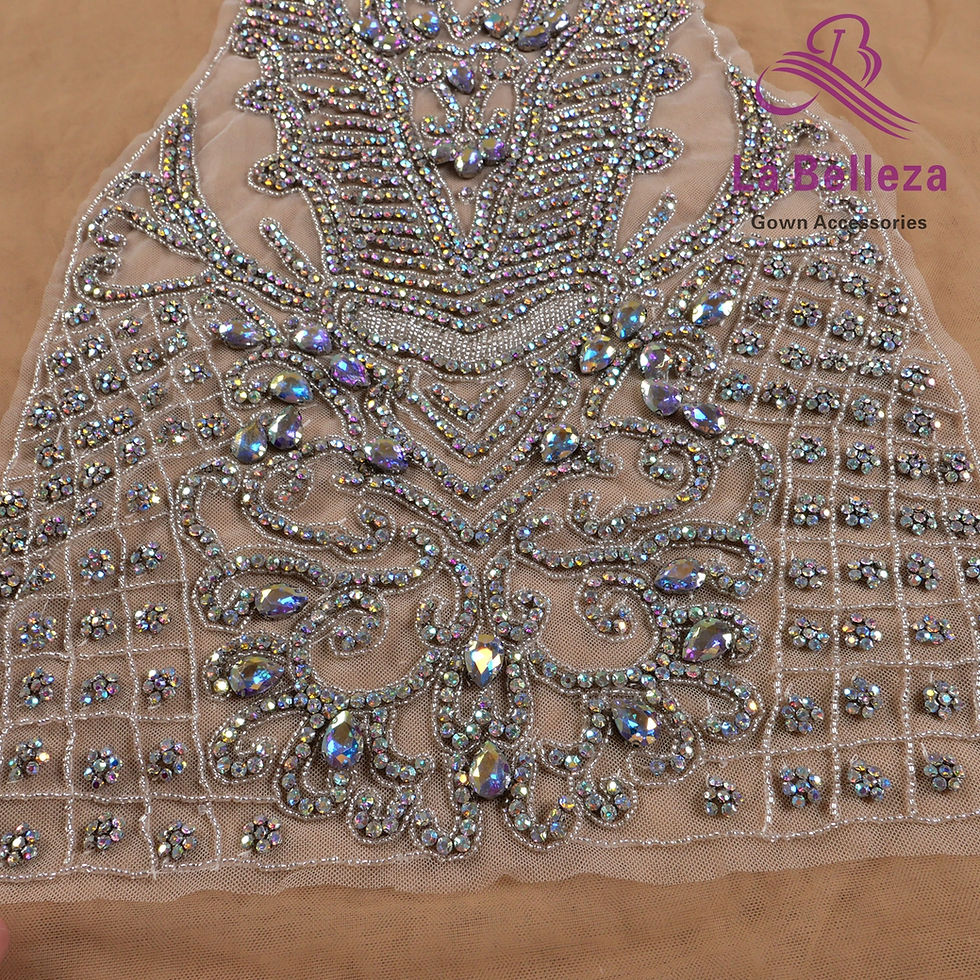Imej kecil: La Belleza New hot on sale handmade AB black silver 6color luxury bodice Rhines