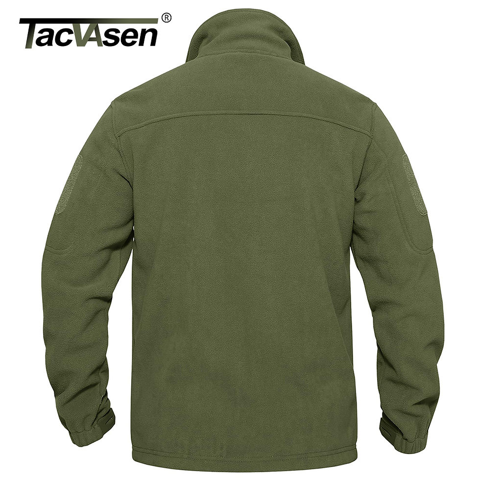 ภาพขนาดย่อ: TACVASEN Men's Fleece Jacket Soft Warmth Windproof Full Zip Up Coat Multiple Zi
