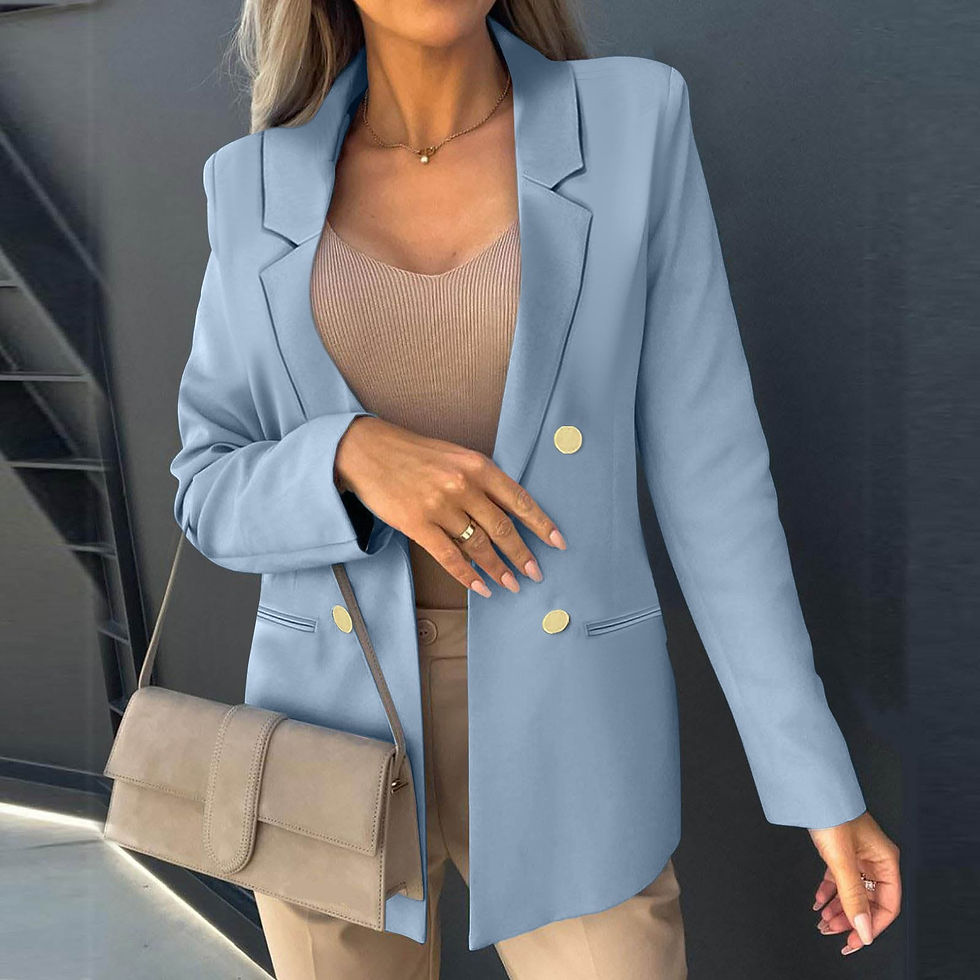 Miniatúra: Women Outerwear Suit Loose Fit Buttons Up Lapel Workwear Blazer Office Lady Mul