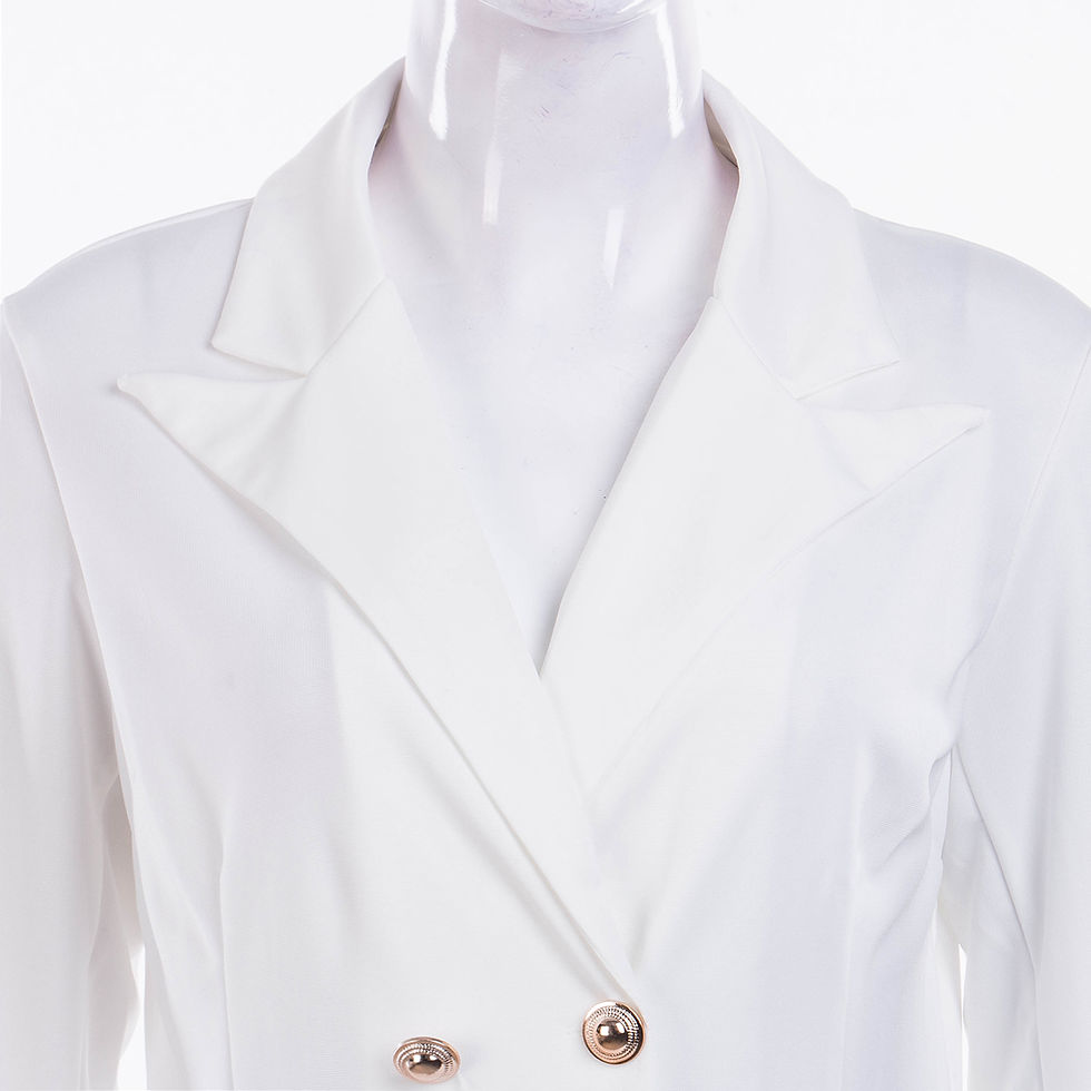 Thumbnail: Elegant Women s Formal V Neck Blazer with Long Sleeves and Double Breasted Desi