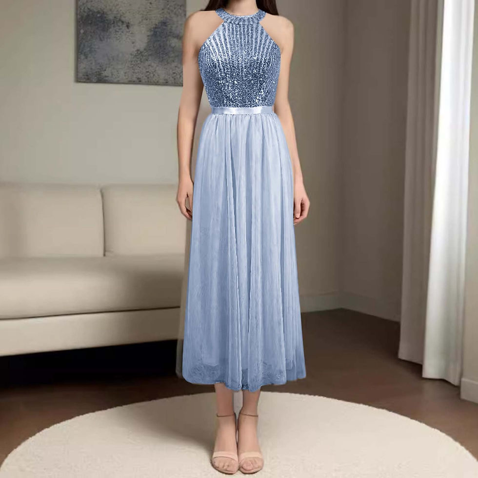 Miniatiūra: Elegant Halter Long Bridesmaid Dresses A-line Lace Sleeveless Wedding Party Eve