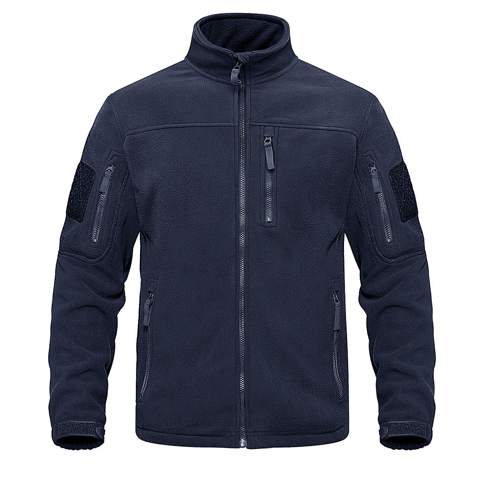 Thumbnail: TACVASEN Full Zip Up Green Fleece Jacket Thermal Warm Work Coats Mens Zipper Po