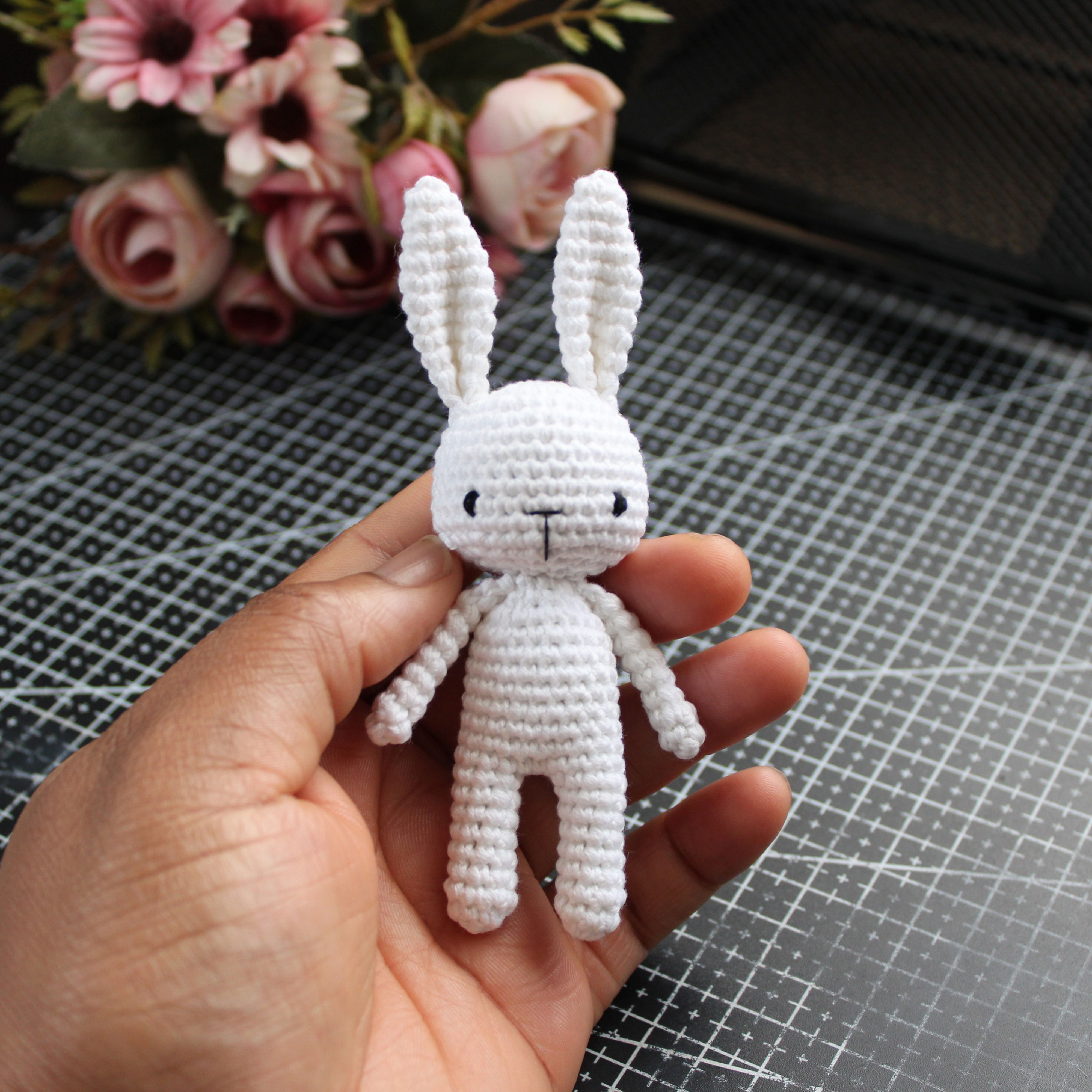 Mini Crochet bunny in White