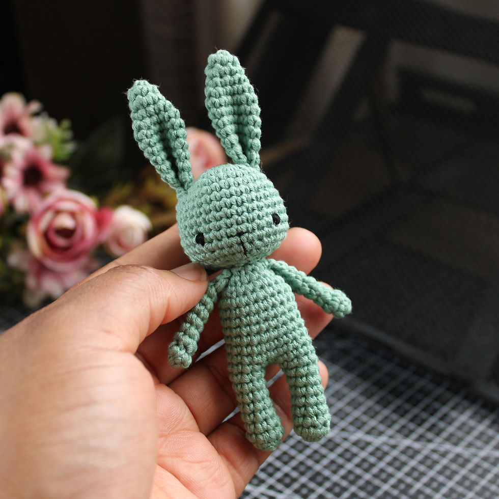 Thumbnail: Mini crochet bunny in Sage Green