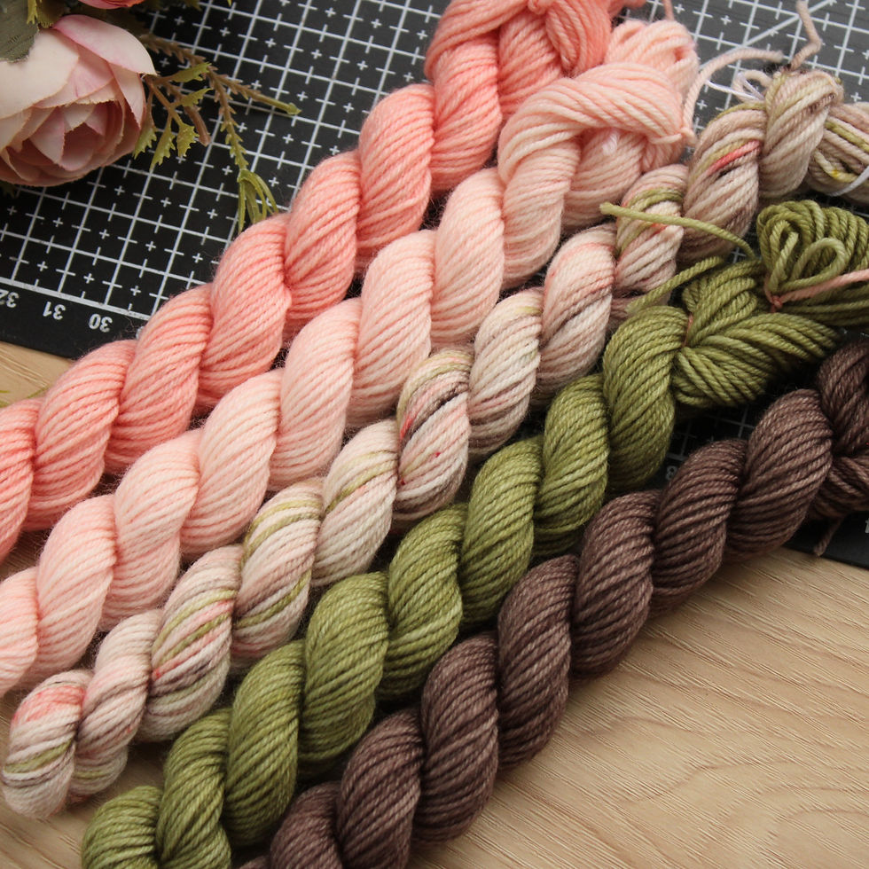 Thumbnail: Hand Dyed Merino Nylon Sock Yarn: 5 Mini Skeins Set 25