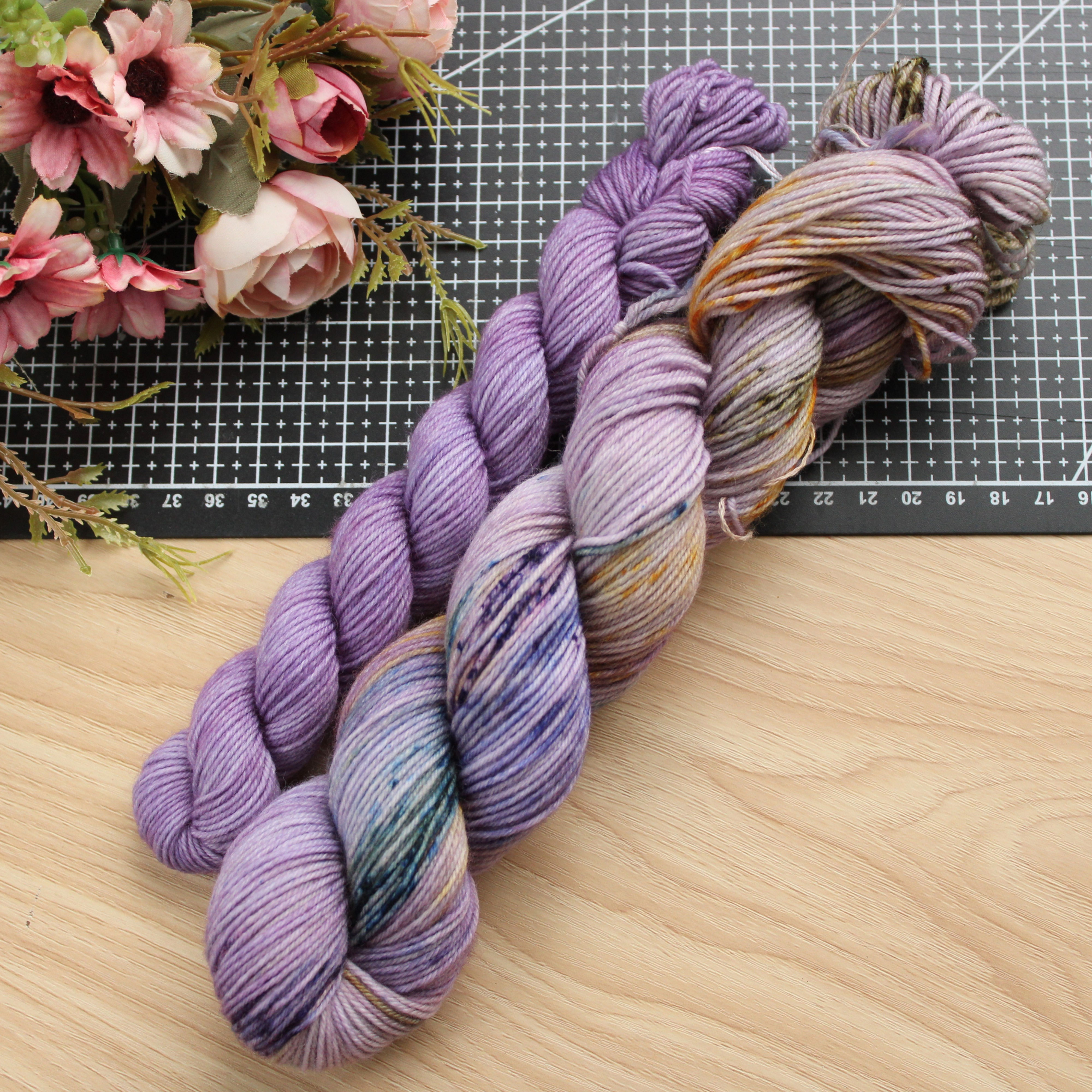 Hand Dyed Merino Wool Sock Yarn: 50g + 20g Mini Skein Set 08