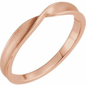 14K Rose 3 mm Stackable Twisted Ring