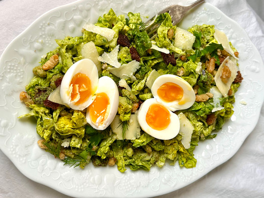 Close up of my Green Goddess Caesar Salad recipe